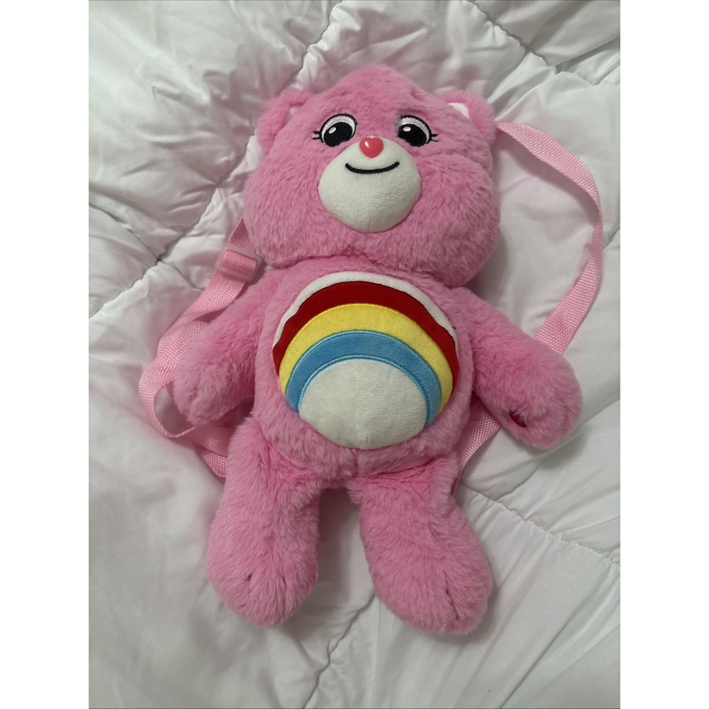 Dolls Kill x Care Bears Cheer Rainbow Plush Backpack - Pink - Picture 4 of 4